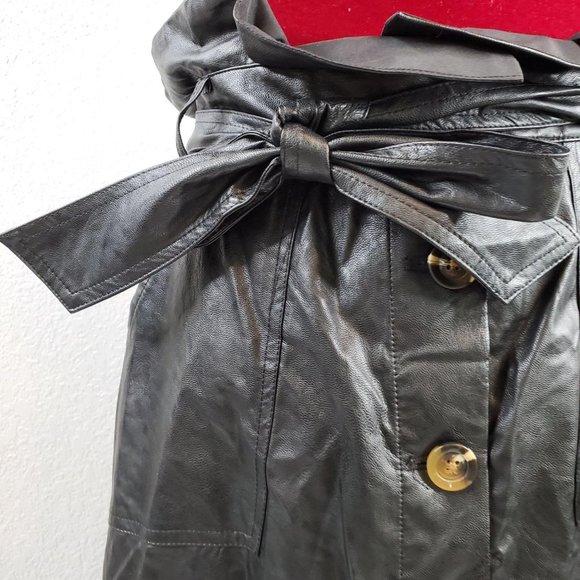 Who What Wear Womens Black Waist Tie Button Front - Picture 3 of 5